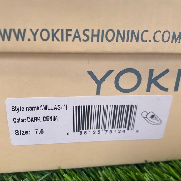 Yoki New In Box Willas-71 Rose Denim Round Toe Mule Embroidery Women’s Size 7.5 - Picture 4 of 4